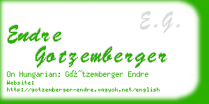 endre gotzemberger business card